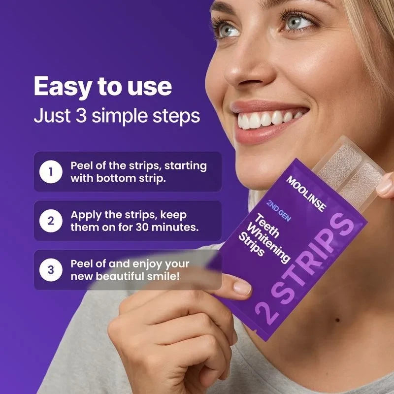 Purple Tooth Strips Gently Clean Teeth And Tartar, Care For And Brighten Teeth, Are Portable And Easy To Use For Daily Care